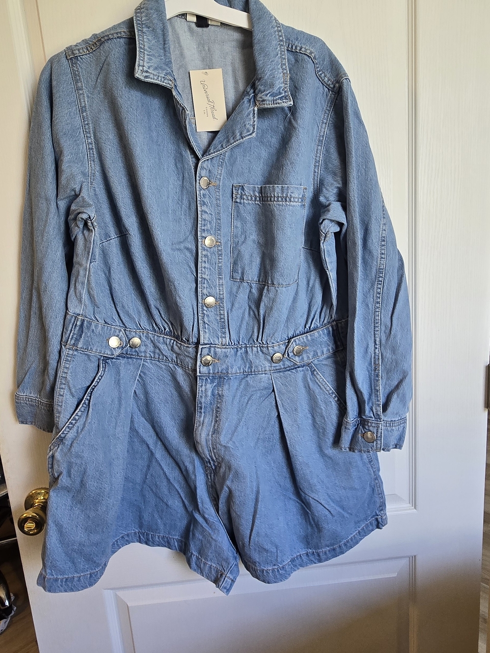 Universal Thread Light Blue Denim Romper Jumpsuit